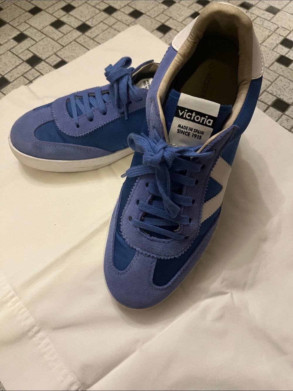 Women's Blue Suede & Textile Sneakers